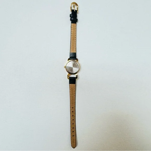 Avon Diamond Small Face Women's Watch Gold Black Dial Leather 2007 F313928-1/P - Picture 10 of 14